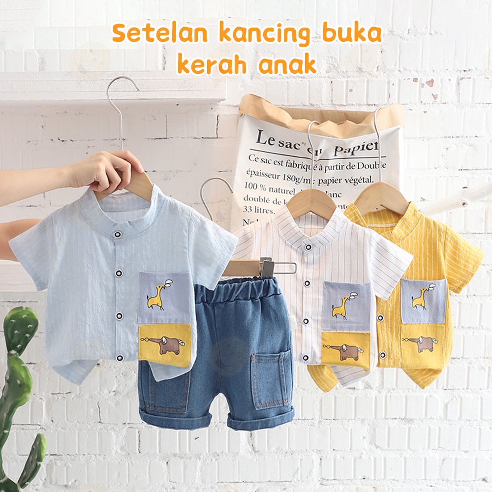 Lacoo Baju setelan bayi 0-4thn Setelan pendek anak karakter