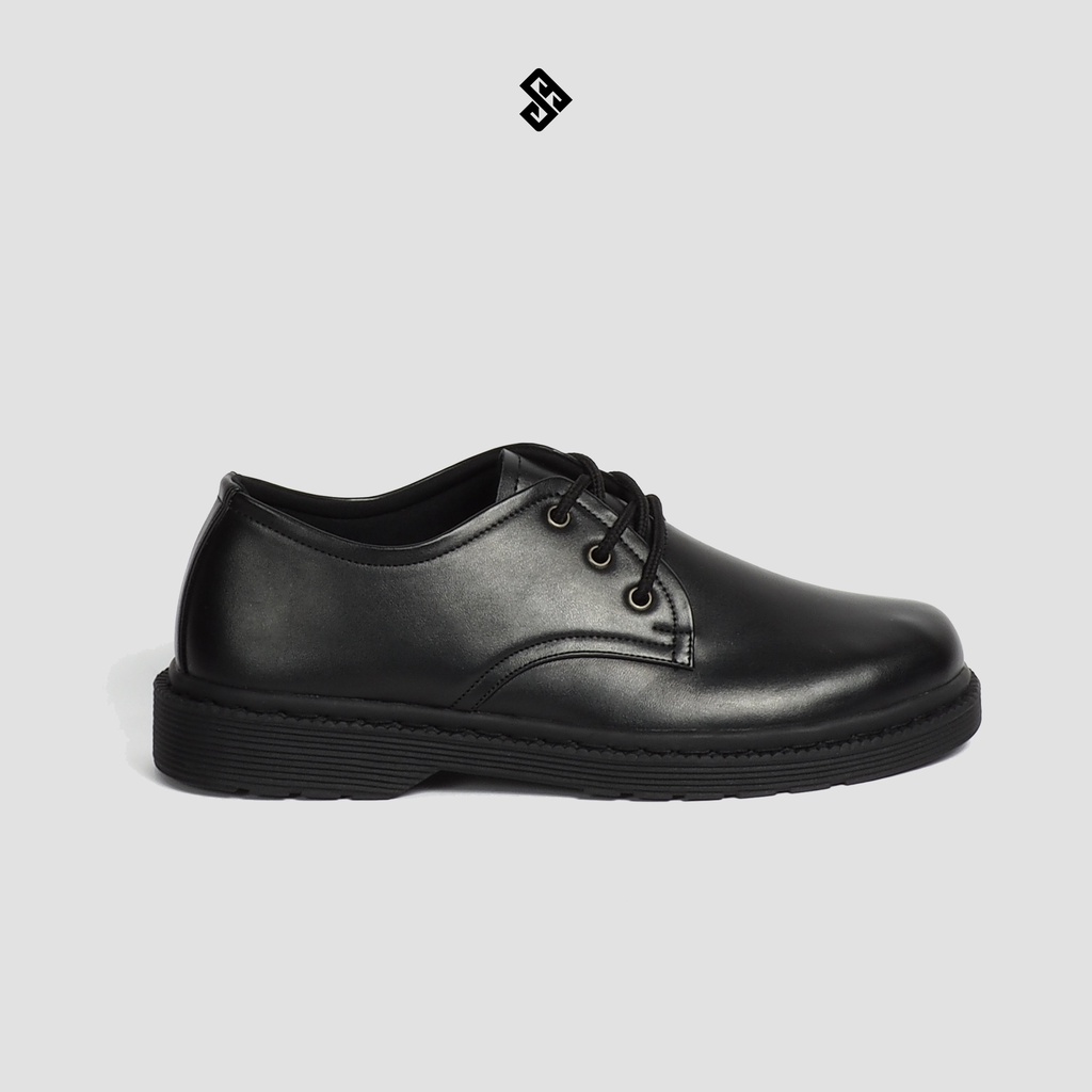 Sepatu Pria Formal Hitam Tali | SB KOBE LITE FULL BLACK