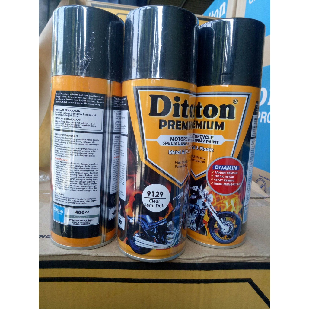 Pilok Diton Premium Clear semi Doff 9129 400cc Pernis clear Pilox bening pilok finishing Cat semprot