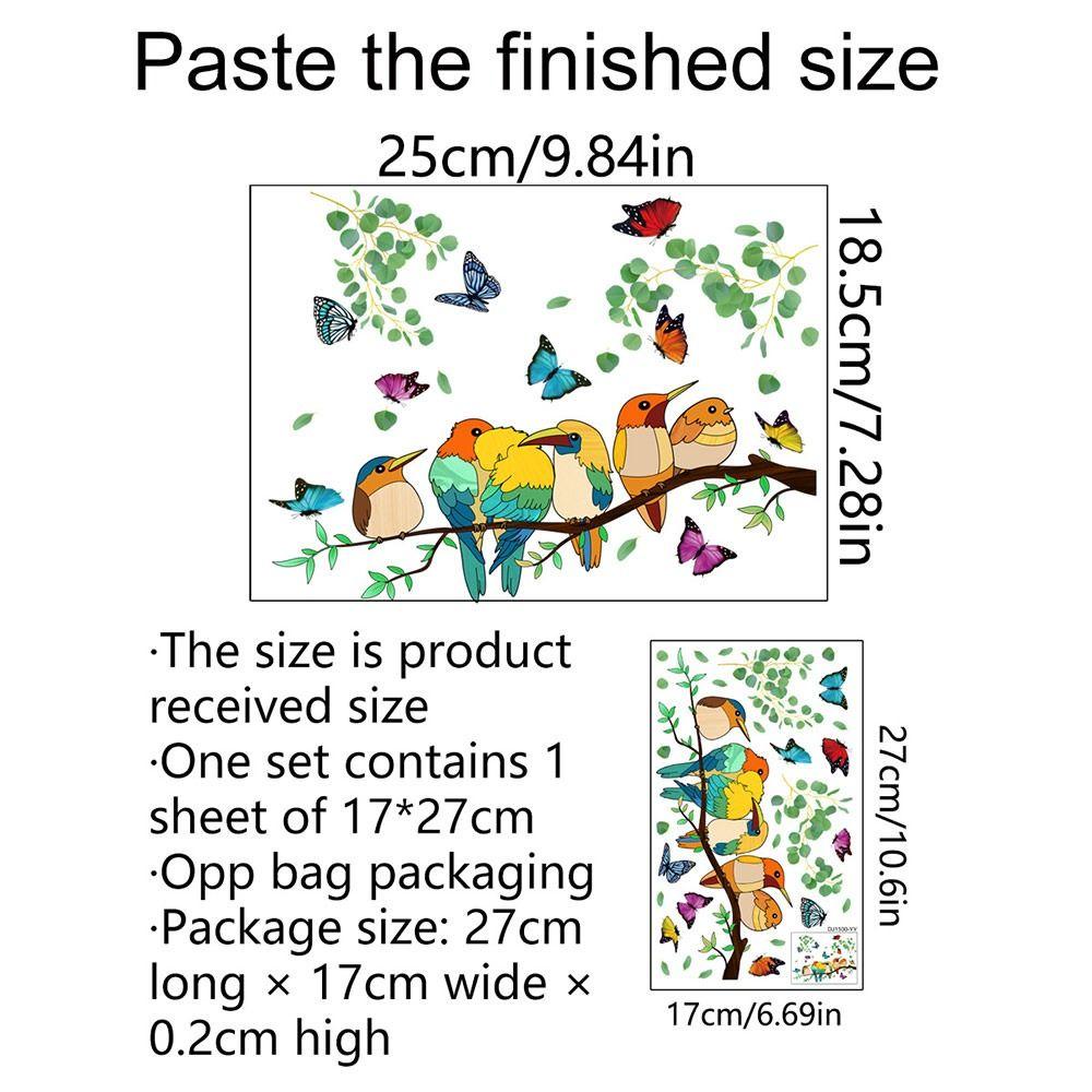 R-FLOWER 2pcs Stiker Dinding Dekorasi Rumah Dua Sisi Terlihat Poppy Merah Bunga Wall Decal