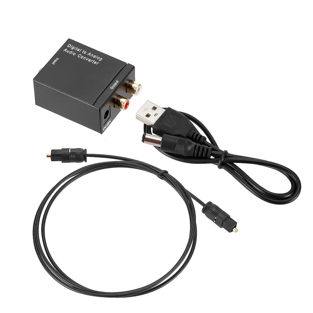 Digital to Analog Audio Converter Toslink Optical Coaxial to RCA untuk LED TV Bluray Plus Kable