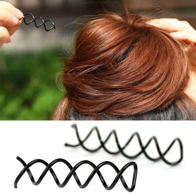 Mode Spiral Klip Rambut Tetap Gulungan Rambut Pemodelan Kartu Rambut Kepala Pil Rambut coiffure Dewa Wanita Twist Barrette Invisible Clamp Korea Sederhana Spin hair pin