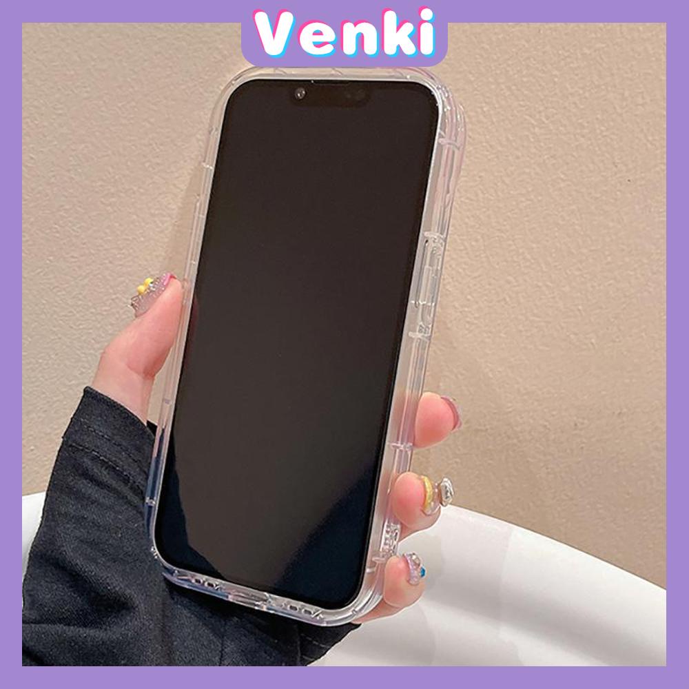 VENKI - Untuk iPhone 11 iPhone Case Laser Reflektif Bening Ponsel Case TPU Lembut Shockproof Airbag Case Lucu Kartun Kucing Kompatibel dengan iPhone 14 13 Pro max 12 Pro Max XR XR 7 8Plus