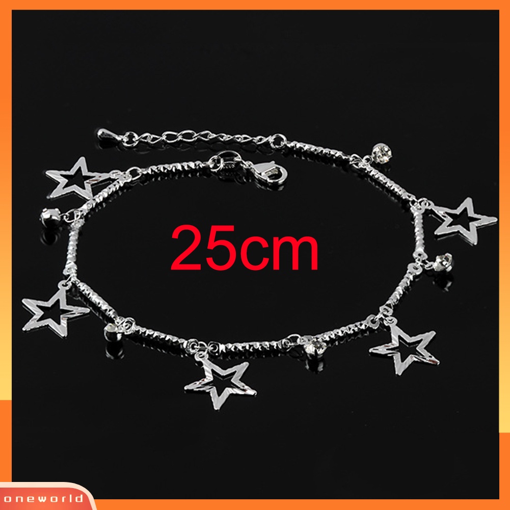 [WOD] Fashion Wanita Pentagram Bintang Bell Pesona Gelang Kaki Rantai Kaki Gelang Kaki Hadiah