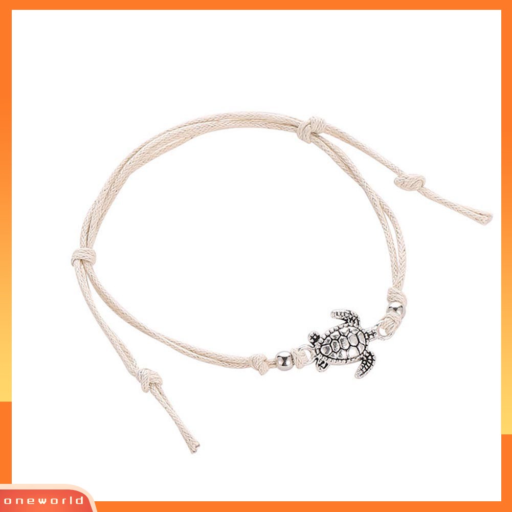 [WOD] Vintage Turtle Charm Handmade Anyaman Gelang Kaki Gelang Kaki Wanita Perhiasan Pantai