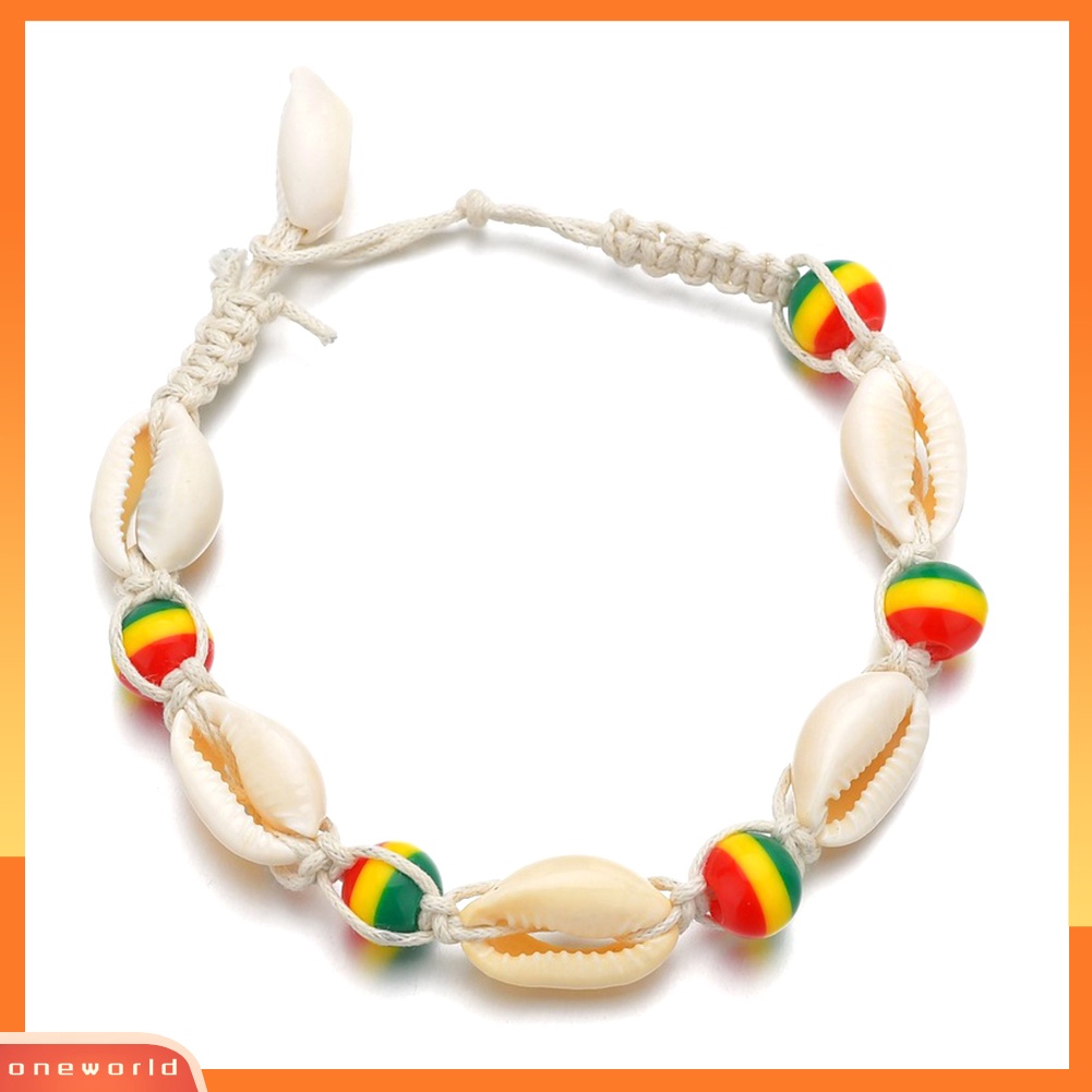 [WOD] Manik-manik Kayu Warna-Warni Shell Pesona Gelang Kaki Pantai Wanita Barefoot Ankle Bracelet