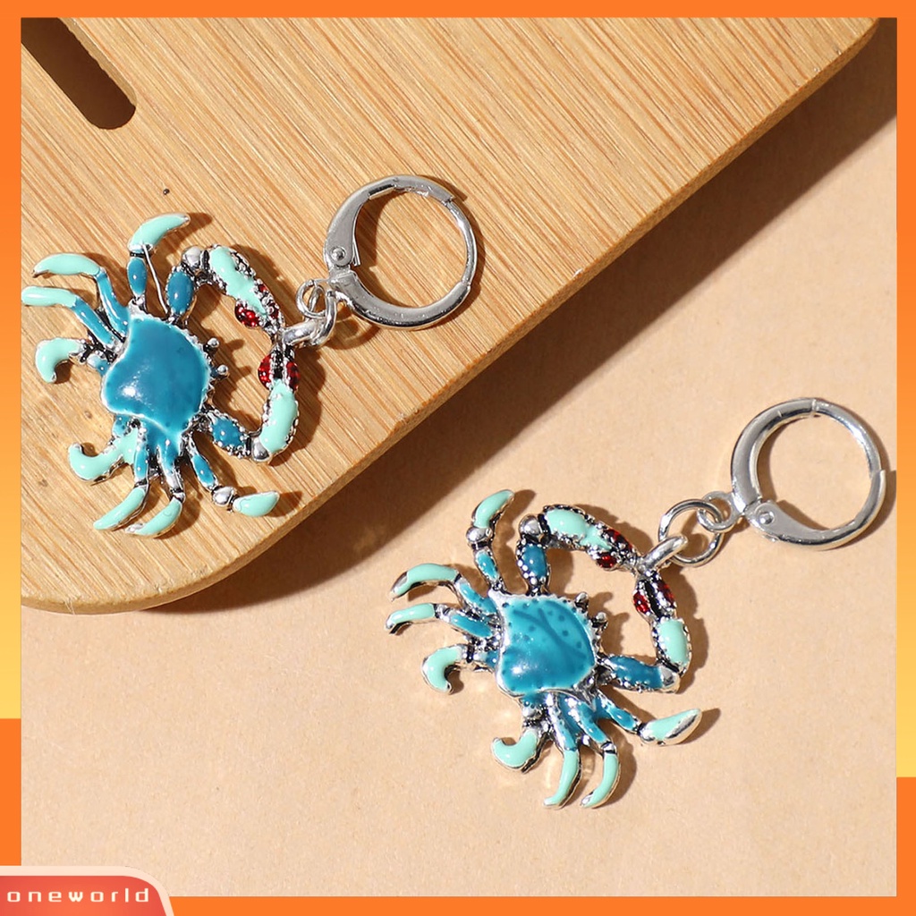 [WOD] 1pasang Anting Bentuk Kepiting Yang Indah Berkilau Anting Menjuntai Bahan Metal Untuk Pesta