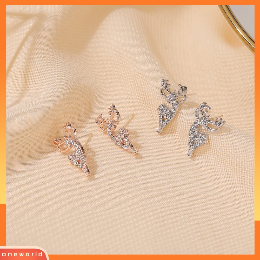 [WOD] Wanita Modis Bentuk Elk Ear Stud Earrings Perhiasan Aksesori Hadiah Natal