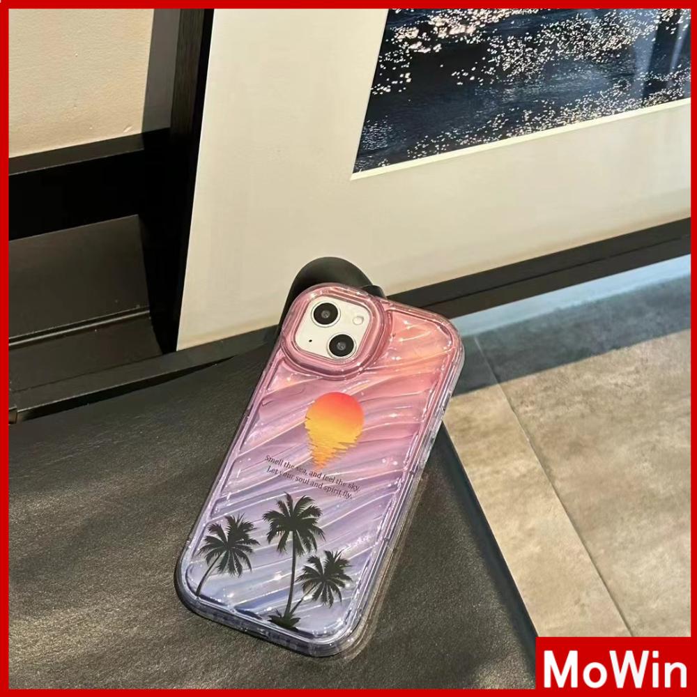 Case iPhone 14 Pro Max iPhone Case Laser Reflektif Bening Case TPU Soft Case Airbag Shockproof Romantic Sunset Palm Kompatibel dengan iPhone 13 Pro Max 12 Pro Max 11 Xr Xs Max 7 8Plus