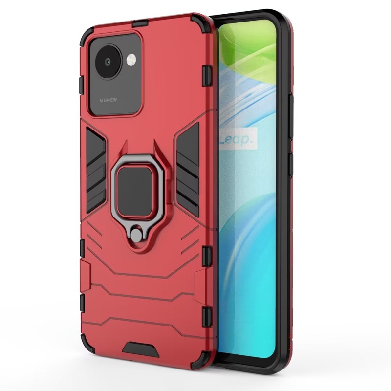 Shockproof Armor Case Untuk Realme C30 Cases Stand Holder Mobil Magnetik Ponsel Penutup Belakang Untuk OPPO Realme C30 Fundas