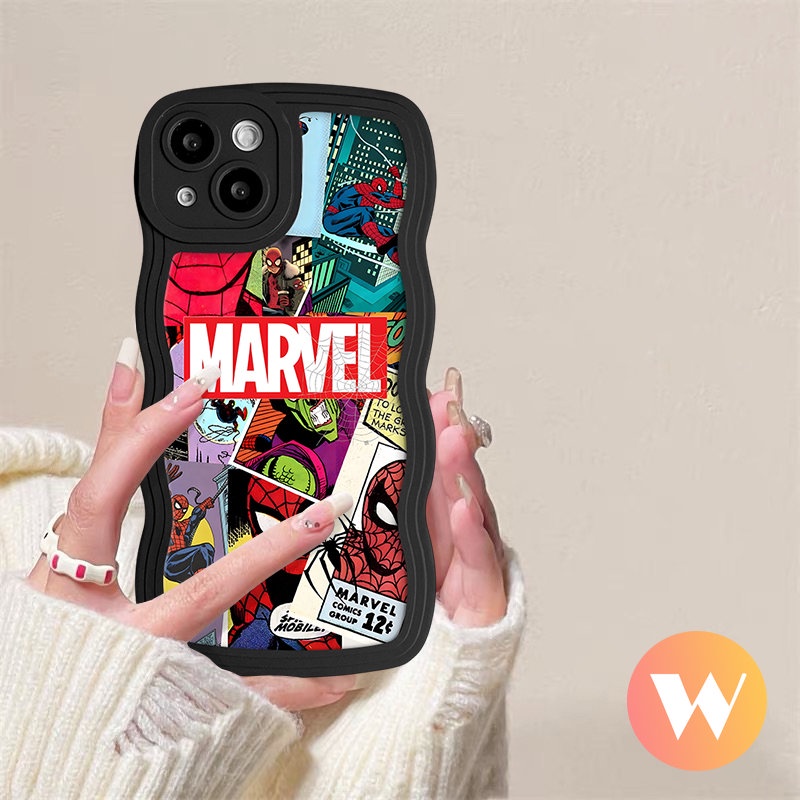 Casing Tepi Bergelombang Untuk Infinix Hot12 11 10 9 Play Smart4 6 5plus Note12 G96 10 Pro Hot 8 20 20s 11s 12i 10s 9 10 10Lite 12 Pro Graffiti Trendy Anime M.ARVEL V.ANS Soft Tpu Sarung