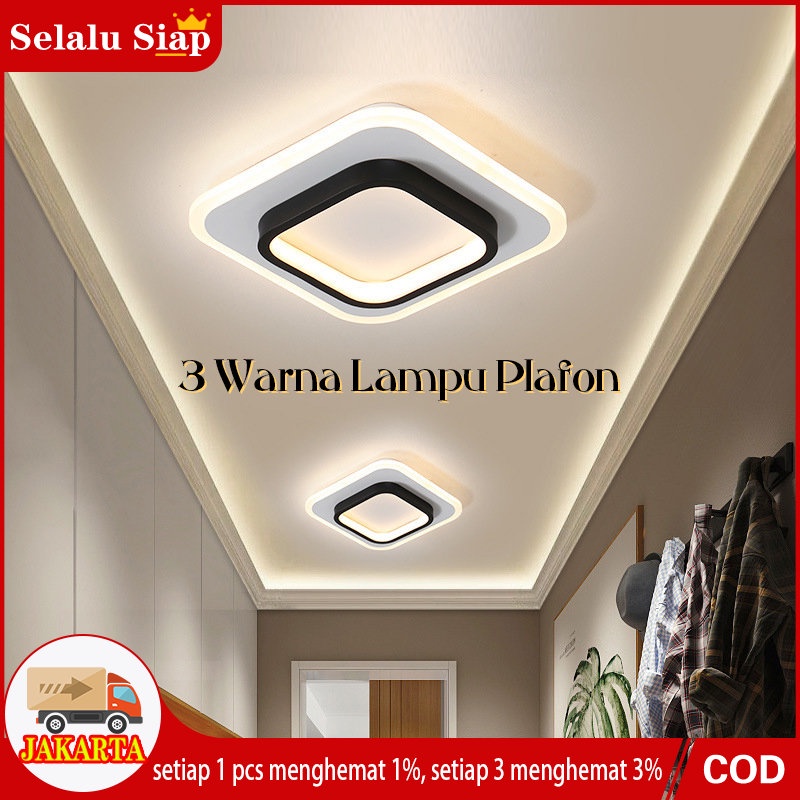 Lampu Plafon 3 Warna LED Ceiling Lamp Sederhana Modern Lorong Koridor Ruang Tamu Balkon Lampu Gantung