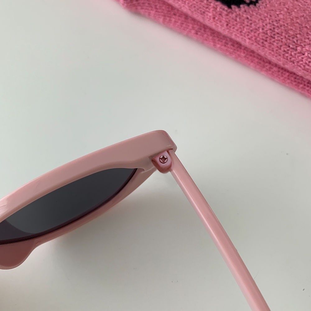 Cat Eye Pink Sunglasses Tabir Surya Kacamata Bingkai Kecil Versi Korea Retro