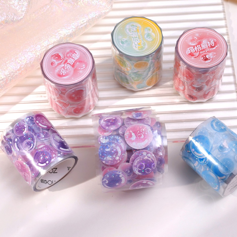 Kawaii Girly Colorful Dream Bubble Dots Washi Tape Stylish Cute DIY Stiker Bulat Dot Masking Tape Perekat Scrapbooking Dekorasi Diary Planner Alat Tulis