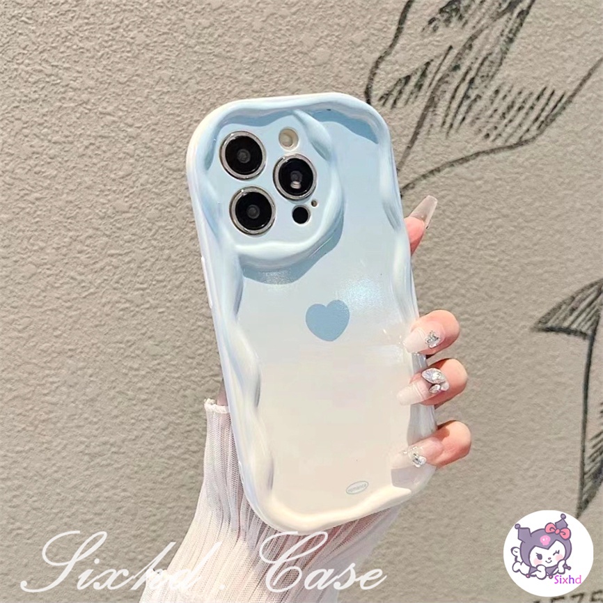 IPHONE Kompatibel Untuk Iphone14 13 12 11 Pro Max SE2020 X Xr Xs Max8 7 6 6s Plus Ins Pasangan Cinta Sederhana 3D Tepi Melengkung Gelombang Glossy Shockproof Phone Case Soft Cover