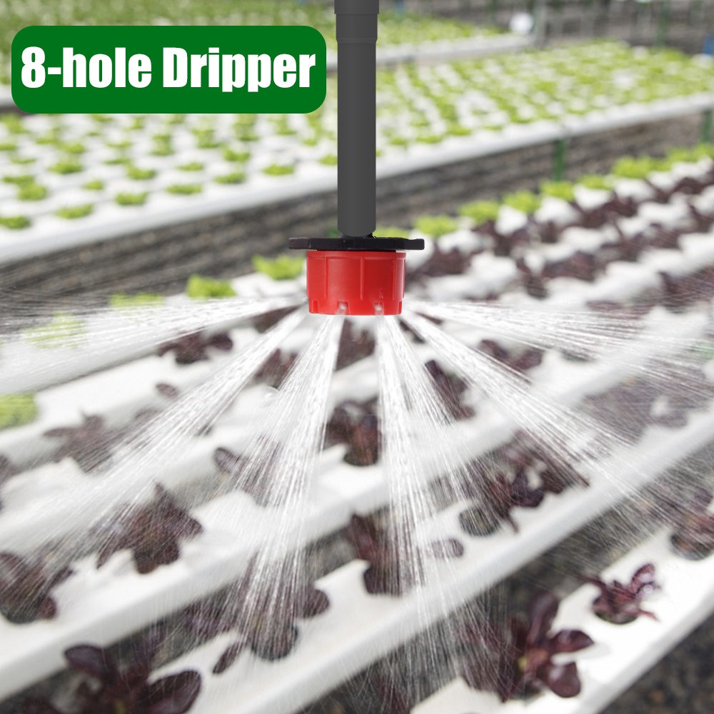 Dripper Irigasi Otomatis 8lubang Adjustable/Nozzle Irigasi Taman 360derajat/sistem Penyiraman Penyemprotan Air Tanam Hijau/Alat Penyemprot Pertanian Irigasi