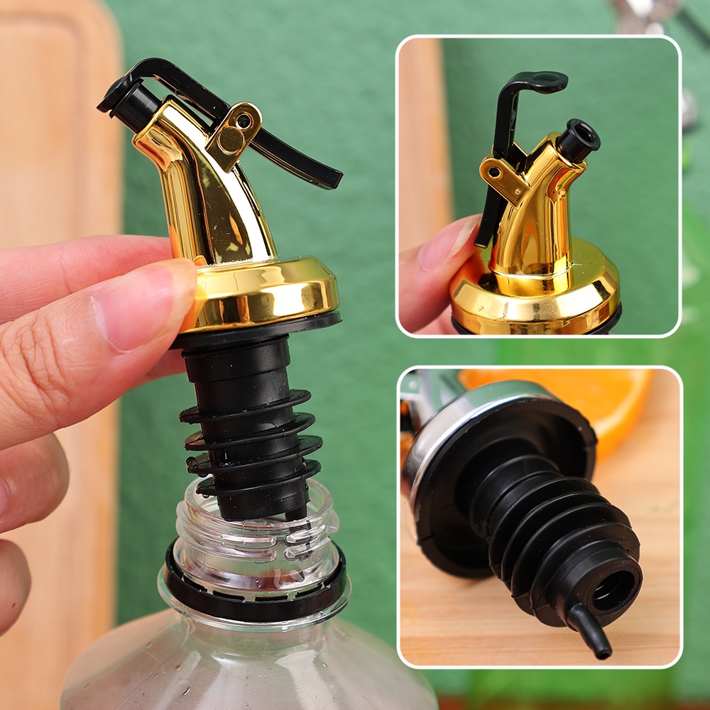 [Harga Grosir] Flip Over Design Oil Spray Nozzle Anti Bocor Anggur Merah Tuang Mulut Jus Buah Cuka Dispenser Spout Dust-proof Sealed Bottle Stopper