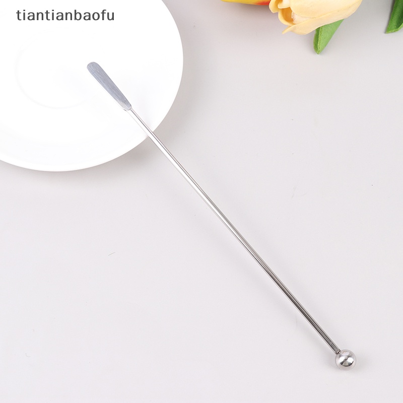 [tiantianbaofu] 1pc Stik Cocktail Stainless Steel Pengaduk Koktail Teh Susu Kopi Stir Stick Butik