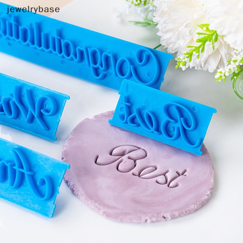 [jewelrybase] 6pcs /Set Cetakan Kue Kering Huruf Alfabet Kata Cookie Press Stamp Dekorasi Kue Butik