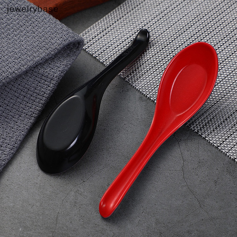 [jewelrybase] 3pcs Atau 5pcs /set Sendok Sup Plastik Merah Dan Hitam Peralatan Dapur Alat Sendok Butik