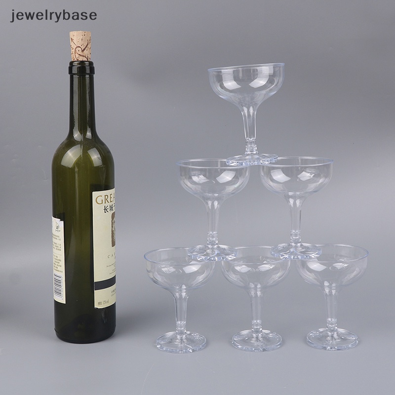 [jewelrybase] 6pcs Gelas Wine Akrilik Bening Minum Champagne Party Wedding Cups Boutique