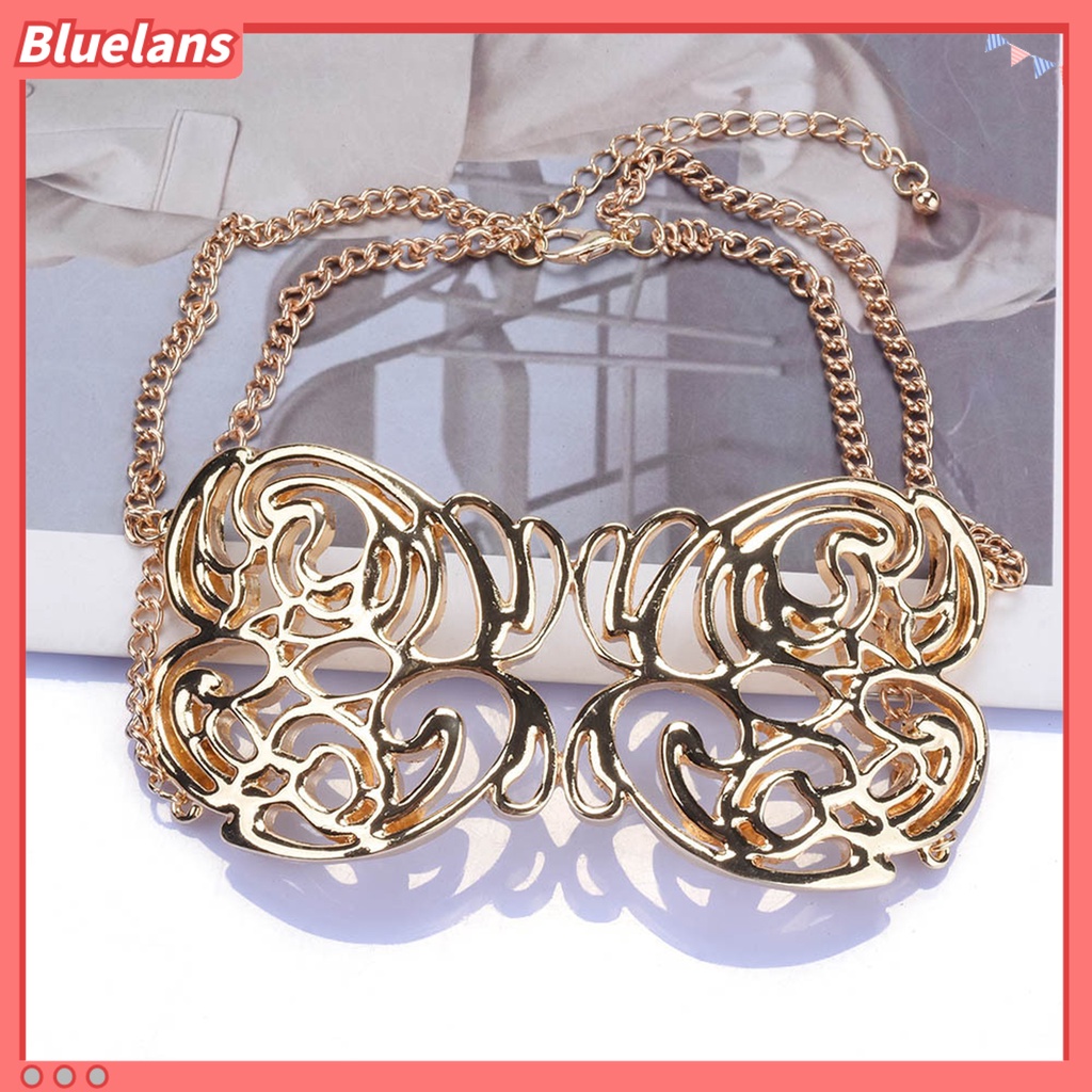 [BLS] Kalung Choker Vintage Hip Hop Shiny Letter MORE Butterfly Dekoratif Hadiah Wanita Rantai Logam Kalung Pendek Retro Perhiasan