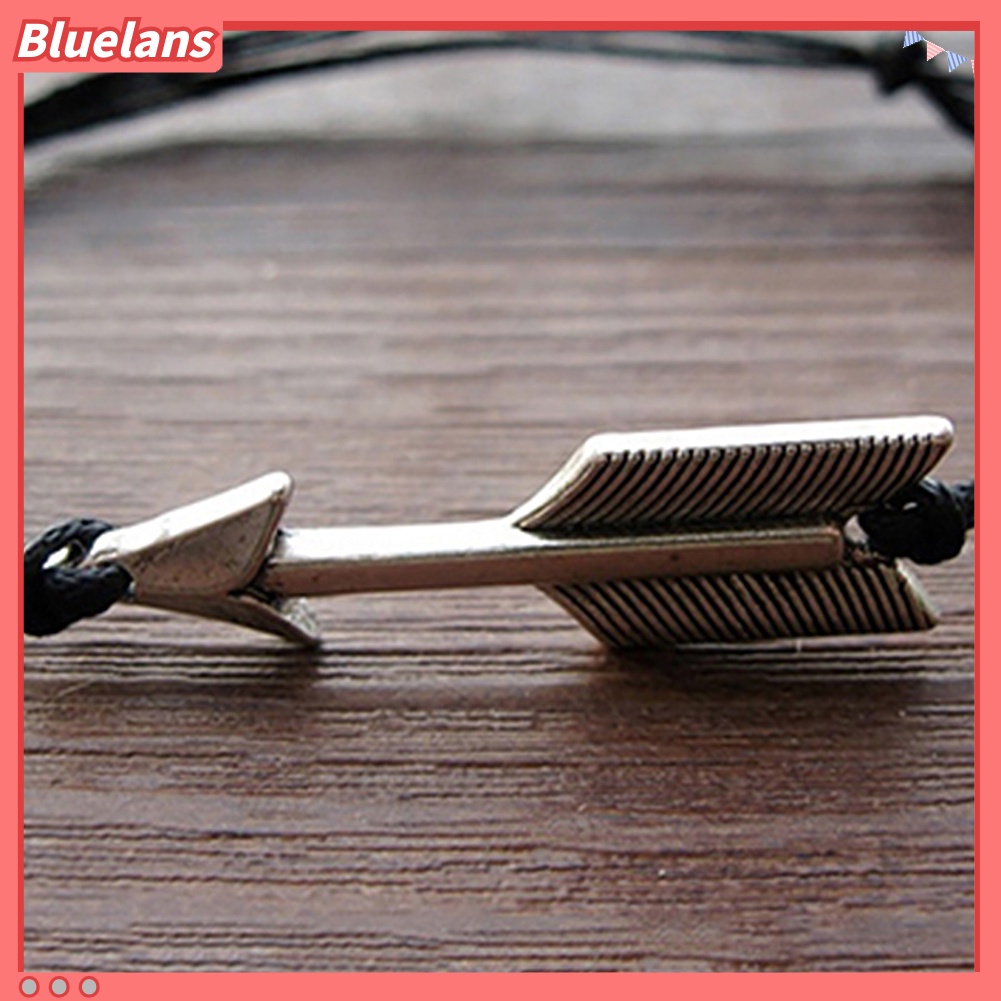 [BLS] Pria Wanita Vintage Arrow Pendant Handmade Adjustable Gelang Punk Cuff Wristband