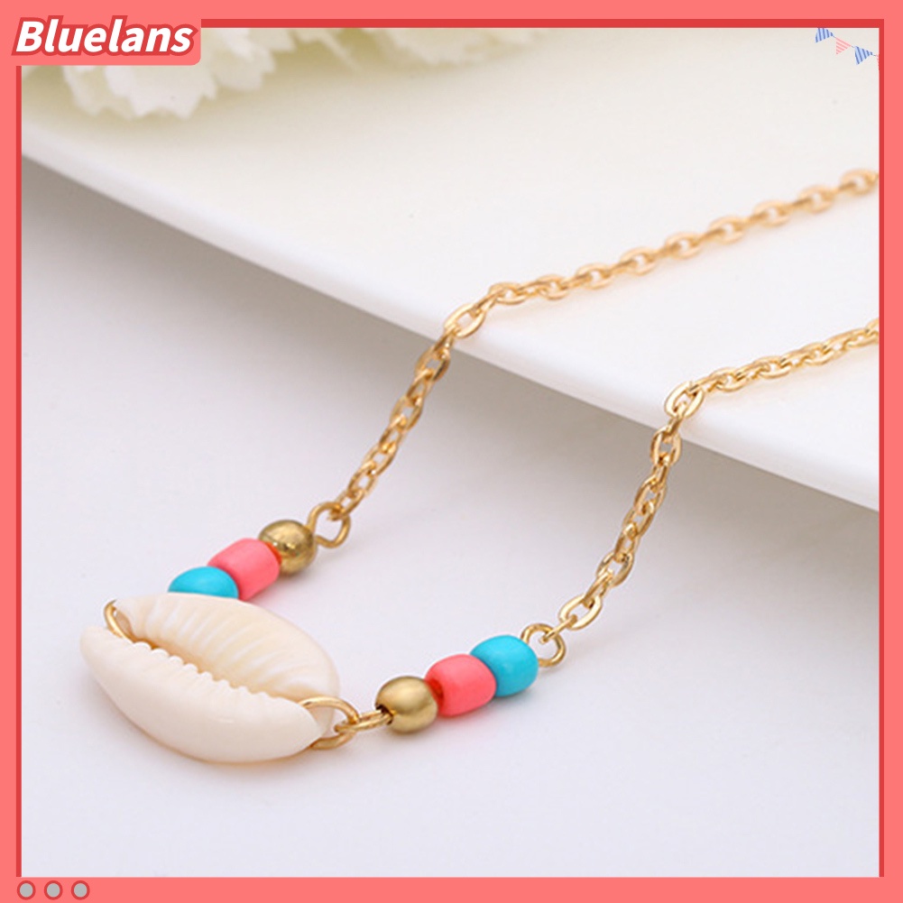 [BLS] Bohemian Wanita Musim Panas Pantai Adjustable Beads Shell Choker Kalung Perhiasan