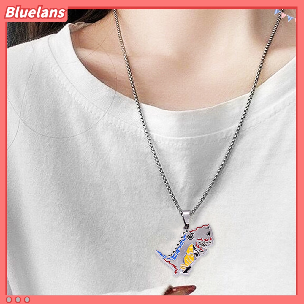 [BLS] Sweater Kalung Geometris Hewan Liontin Electroplating Anti-Karat Leher Ornamen Tahan Luntur Punk Lucu Dinosaurus Rantai Kalung Perhiasan Aksesori