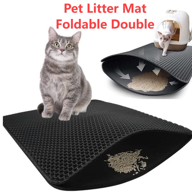 Keset Pasir Kucing Double-Layer Cat Litter Box Mat Trapper EVA Pad Pet Foam Rubber RugKeset Pasir Kucing