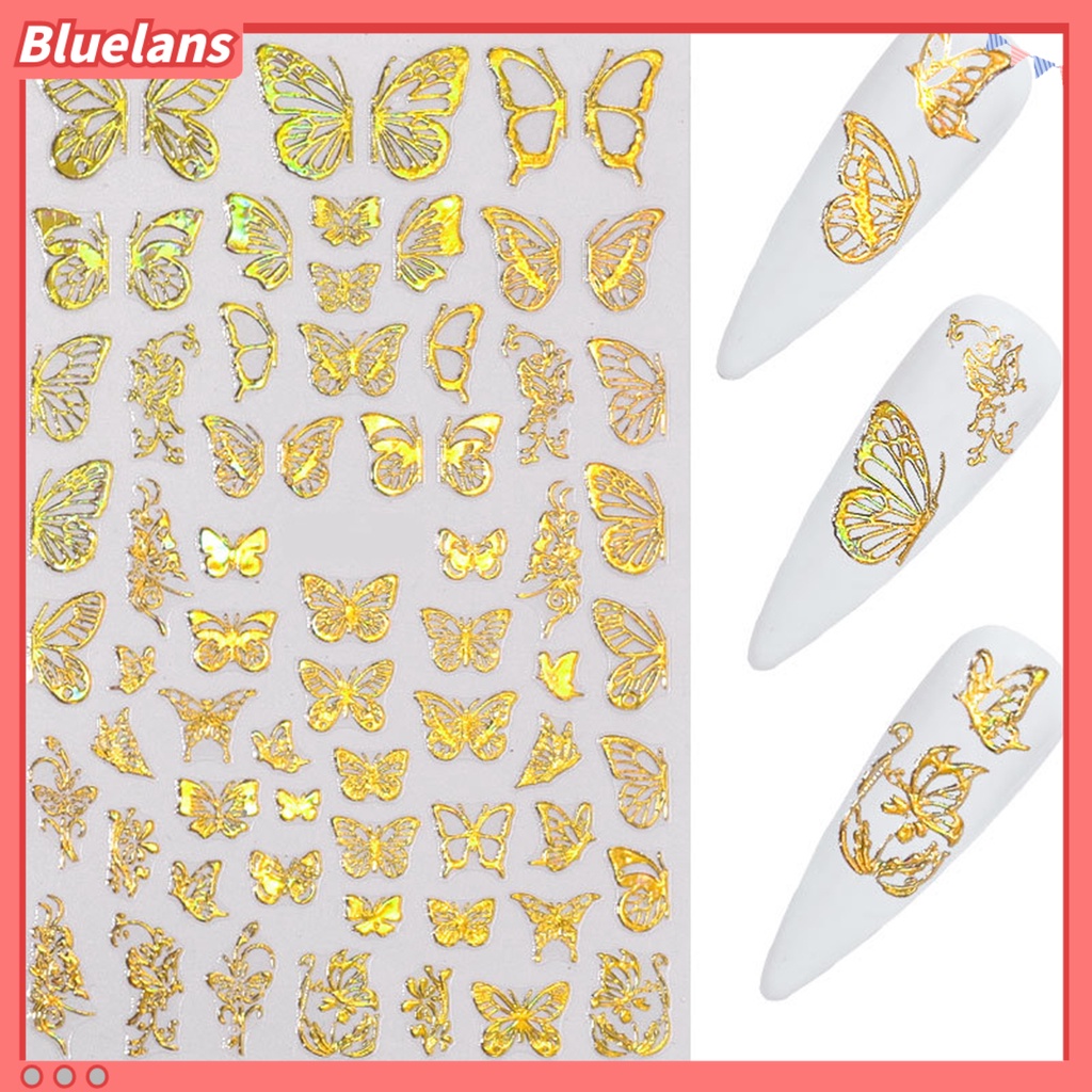 [BLM] 1lembar Manicure Decal Ringan Tidak Berbahaya Halus Butterfly Nail Art Transfer Sticker Untuk Wanita