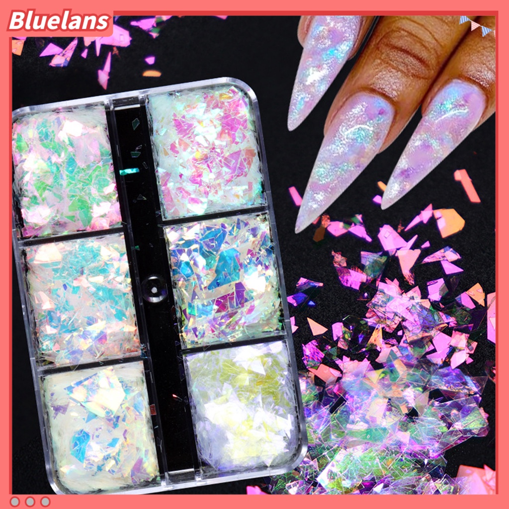 [BLM] 6kisi/box Dekorasi Kuku Indah DIY Kuku Ringan Awan Imitasi Brokat Payet Untuk Wanita