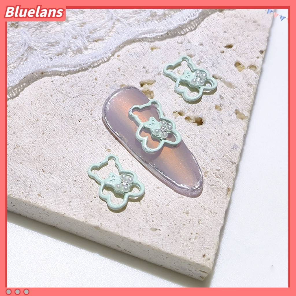 [BLM] 2pcs Dekorasi Kuku 3D Efek Visual Bentuk Kreatif Warna Hidup Tepi Halus Aplikasi Lebar Paduan Hias Warna-Warni Kartun Beruang DIY Dekorasi Nail Art Perlengkapan Kuku