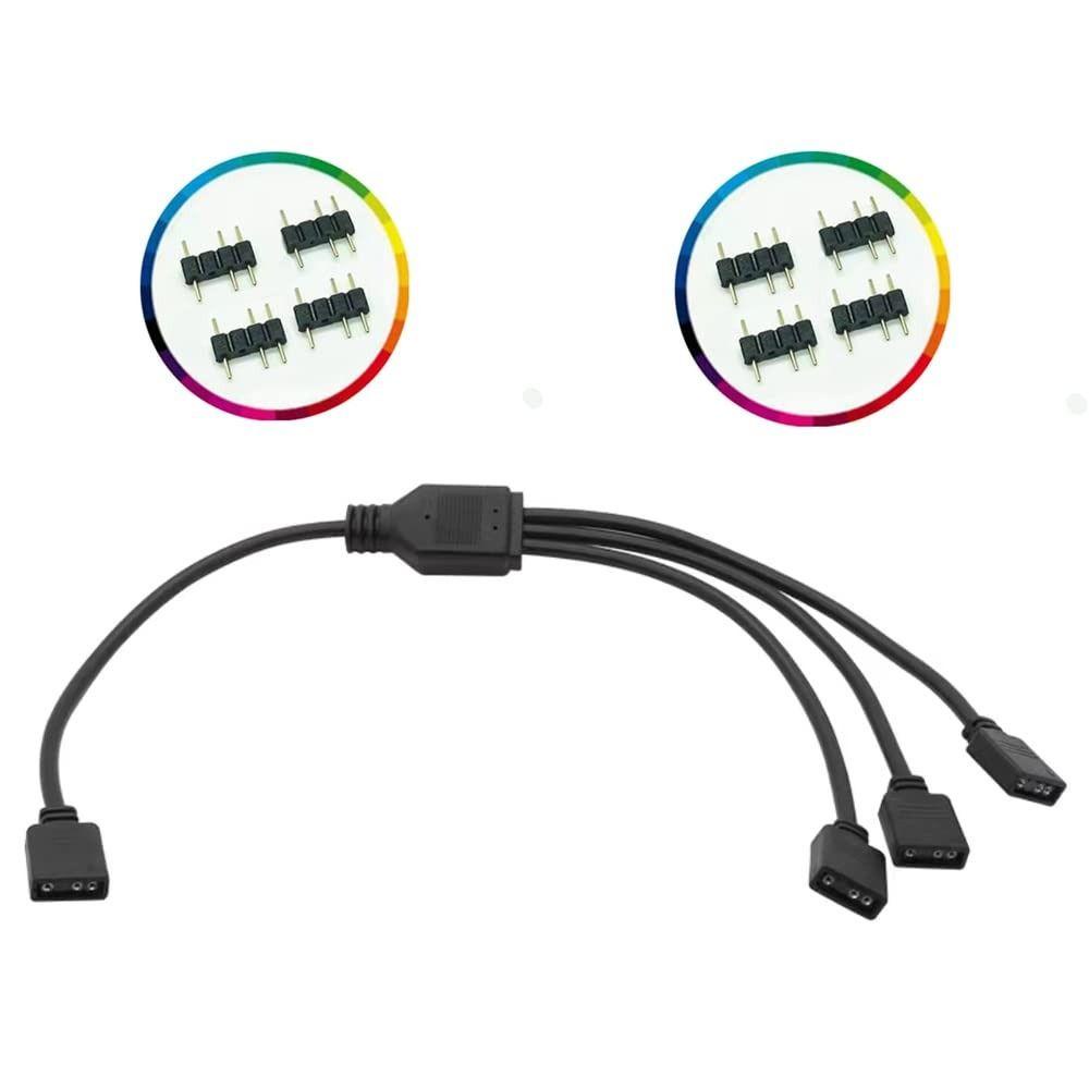 TOP 2pcs 2-Pack Konektor LED Strip Kipas ARGB 5V Dengan 8pin Laki-Laki 5V 3Pin