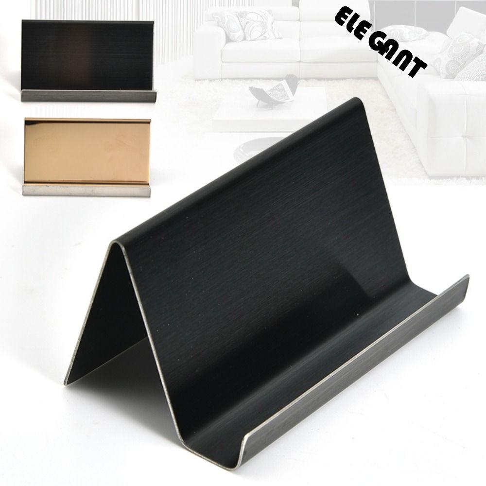 [Elegan] Pemegang Kartu Nama 4warna Meja Logam Desktop Penyimpanan High-End Stainless Steel Perlengkapan Kantor Memo Card Holder