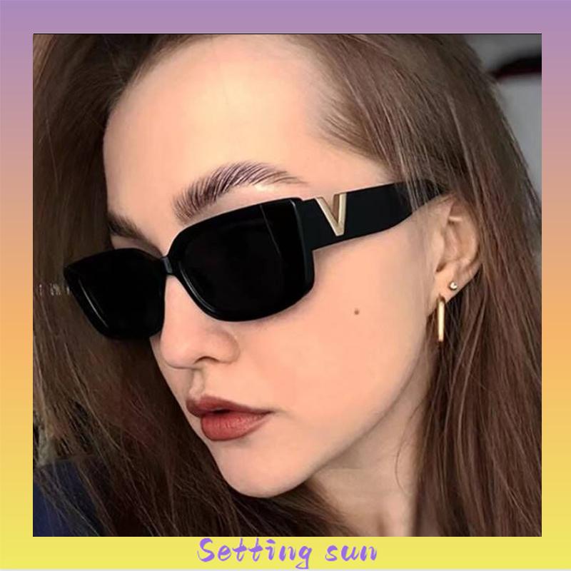 Kacamata Hitam INS Fashion Kacamata Hitam Retro Gaya Sunglass Dengan Women TN