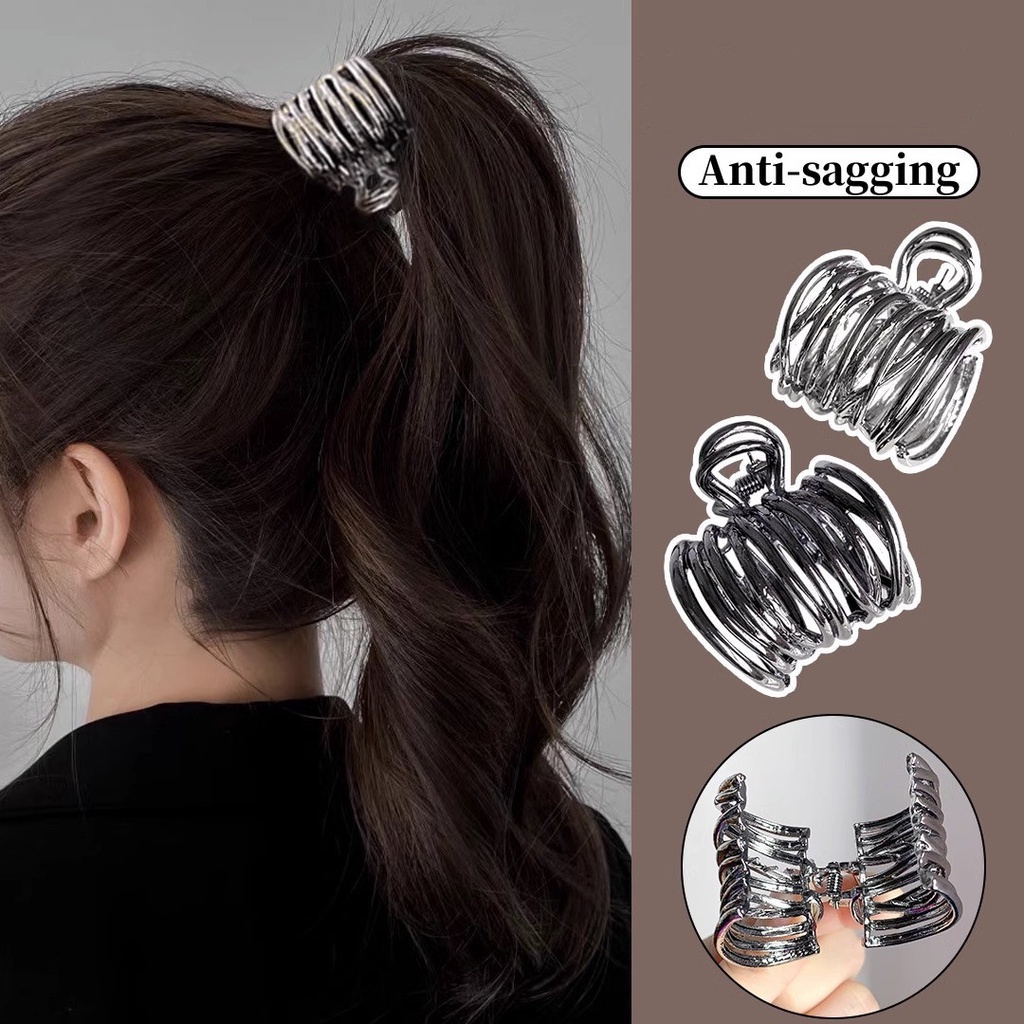 Kepribadian Niche Sederhana Hiu Klip Hiasan Kepala/Korea Logam Tinggi Ponytail Tetap Rambut Cakar/Gadis Ponytail Anti-Kendur Cakar Klip Hiasan Kepala/Punk Wanita Rambut Aksesoris Rambut