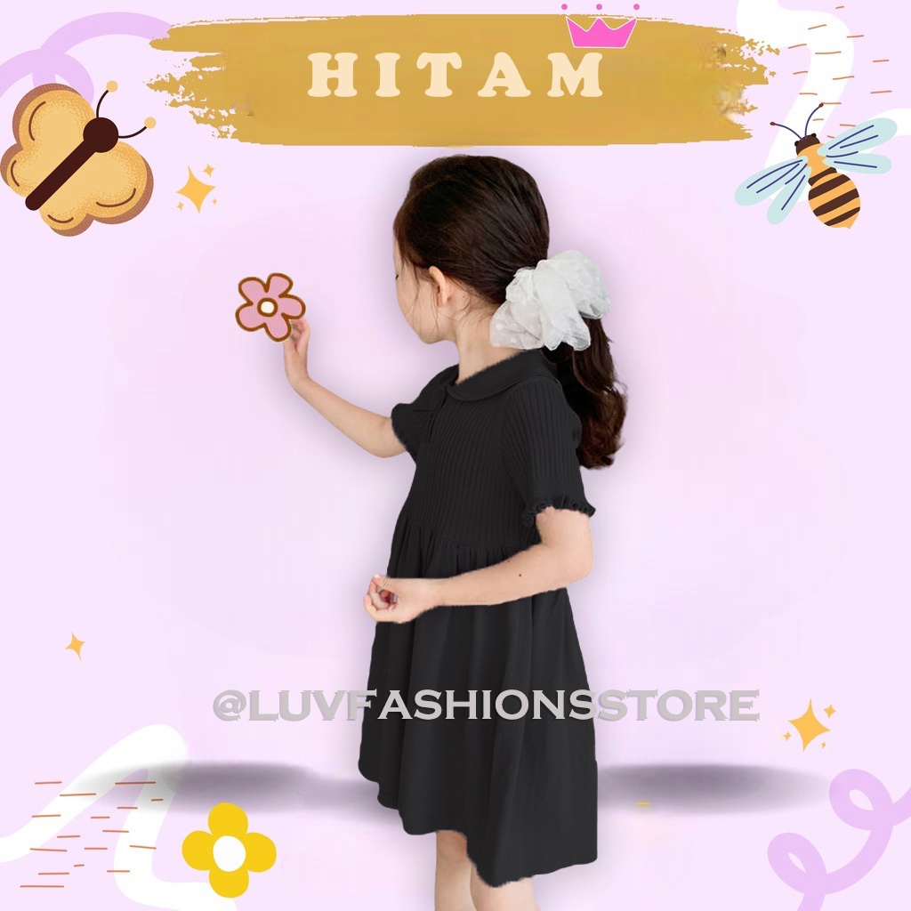 IL - PAKAIAN ANAK PEREMPUAN DRESS BYDOL / DRESS ANAK POLOS LUCU MODEL TERBARU RIB PREMIUM