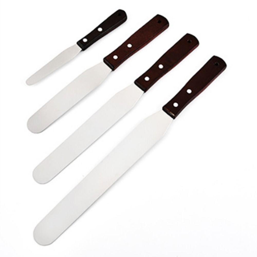 TOP Cake Spatula Dapur4 6 8 10 inch Stainless Steel Penghalus Kue Baking Icing Frosting