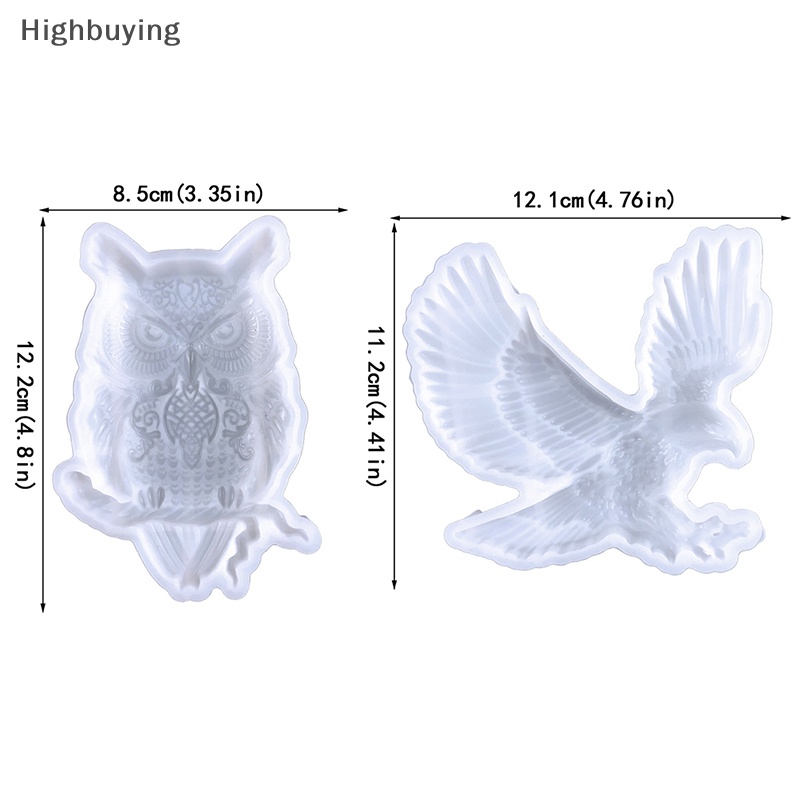 Hbid Ornamen Burung Hantu Epoxy Resin Cetakan DIY Hiasan Dinding Desktop Ornamen Setengah Tiga Dimensi Eagle Silicone Mold Glory