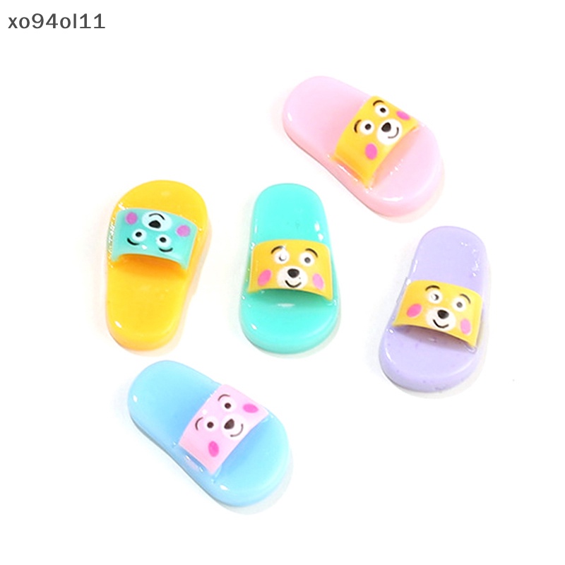 Xo 10pcs Rumah Boneka Sandal Mini Boneka Simulasi Model Sepatu Boneka Dress Up Aksesori OL