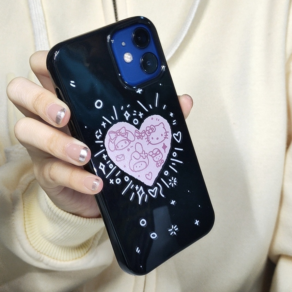 Ins Sanrio Gaya Cocok Untuk iPhone 14 Pro Max Casing Ponsel iPhone Kompatibel Dengan Iphone13 13pro 13prm iPhone 11 11pro 14plus 12Pro Max Shockproof TPU Phone Case