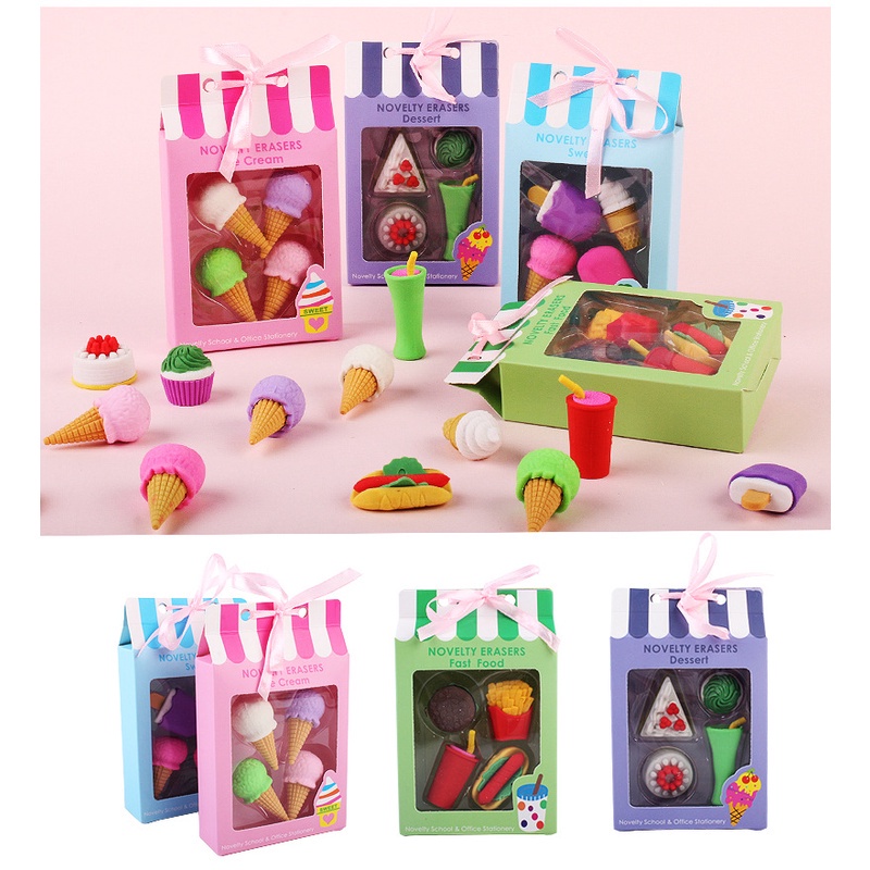 

Set Penghapus Kotak Kado/Penghapus Es Krim/Penghapus Anak Lucu