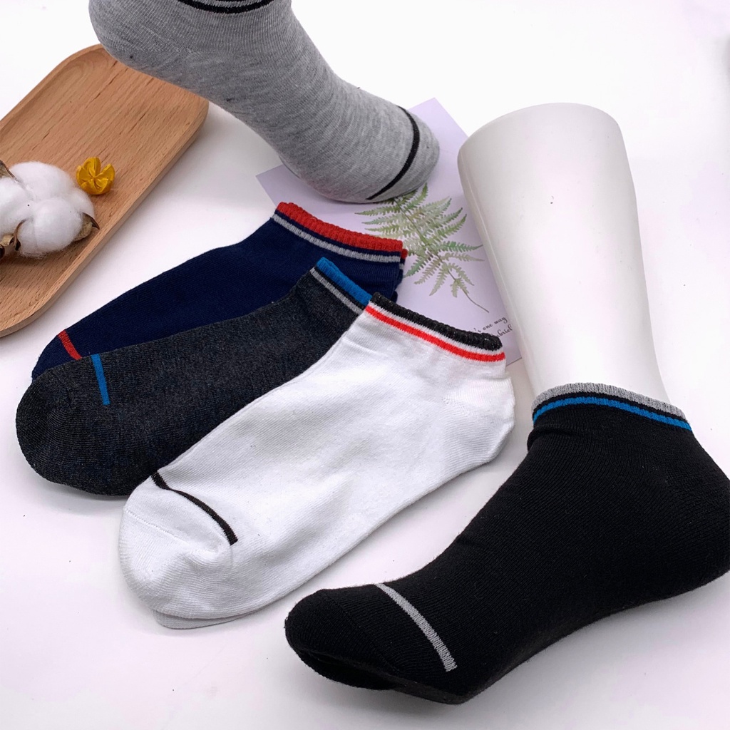 INFY - Kaos Kaki Korea Style Casual Sport Motif Garis Kaos Kaki Pria Wanita Bahan Katun  KK124