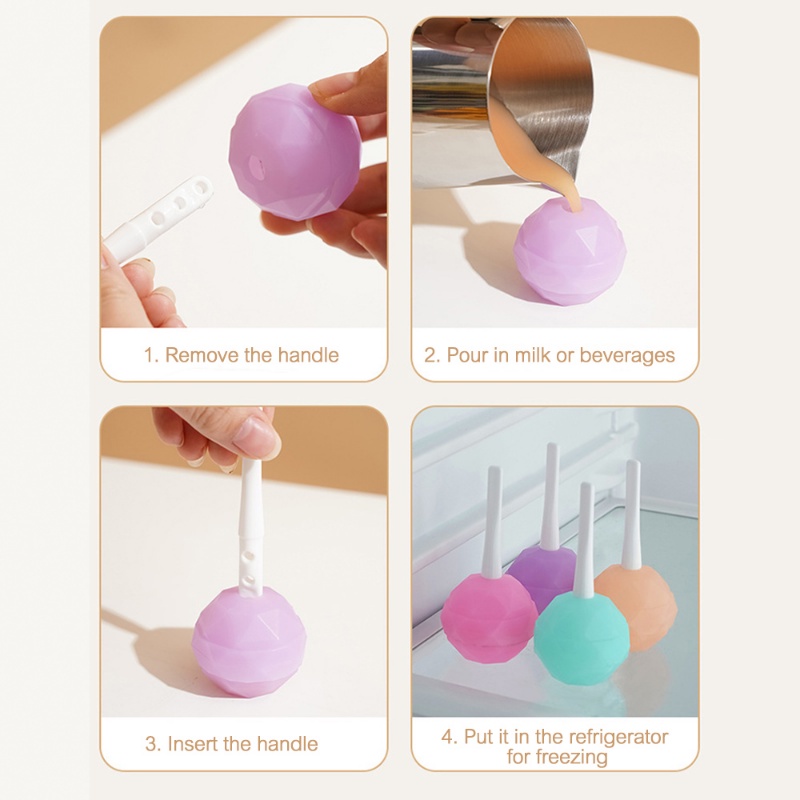 Cetakan Es Bola Silikon Warna Permen/ Cetakan Lolipop DIY Homemade/ Alat Pembuat Makanan Pelengkap Bayi Dapur