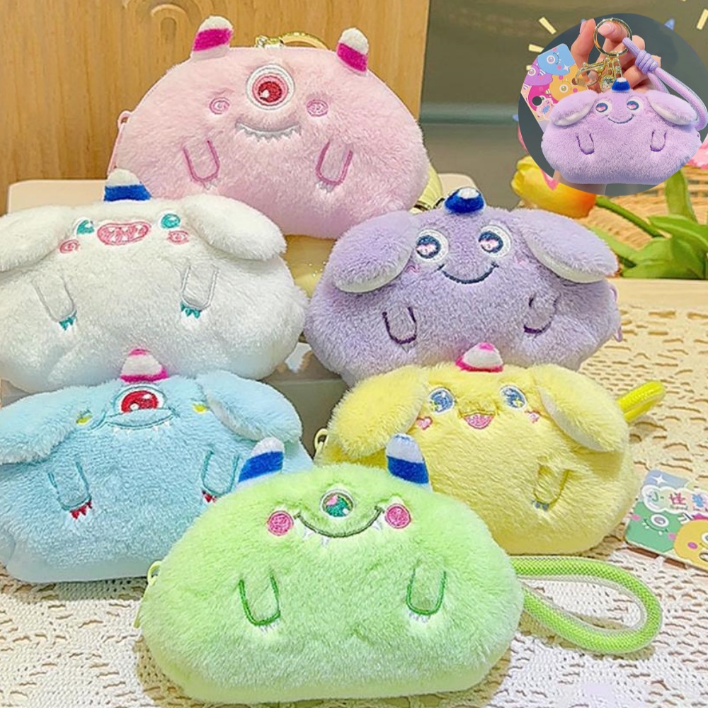 Cute Beast Zero Dompet Keychain Bluetooth Headset Tas Penyimpanan Gantungan Tali Keychain Lucu Couple Bag Pendant Kreatif Gantungan Kunci Mobil