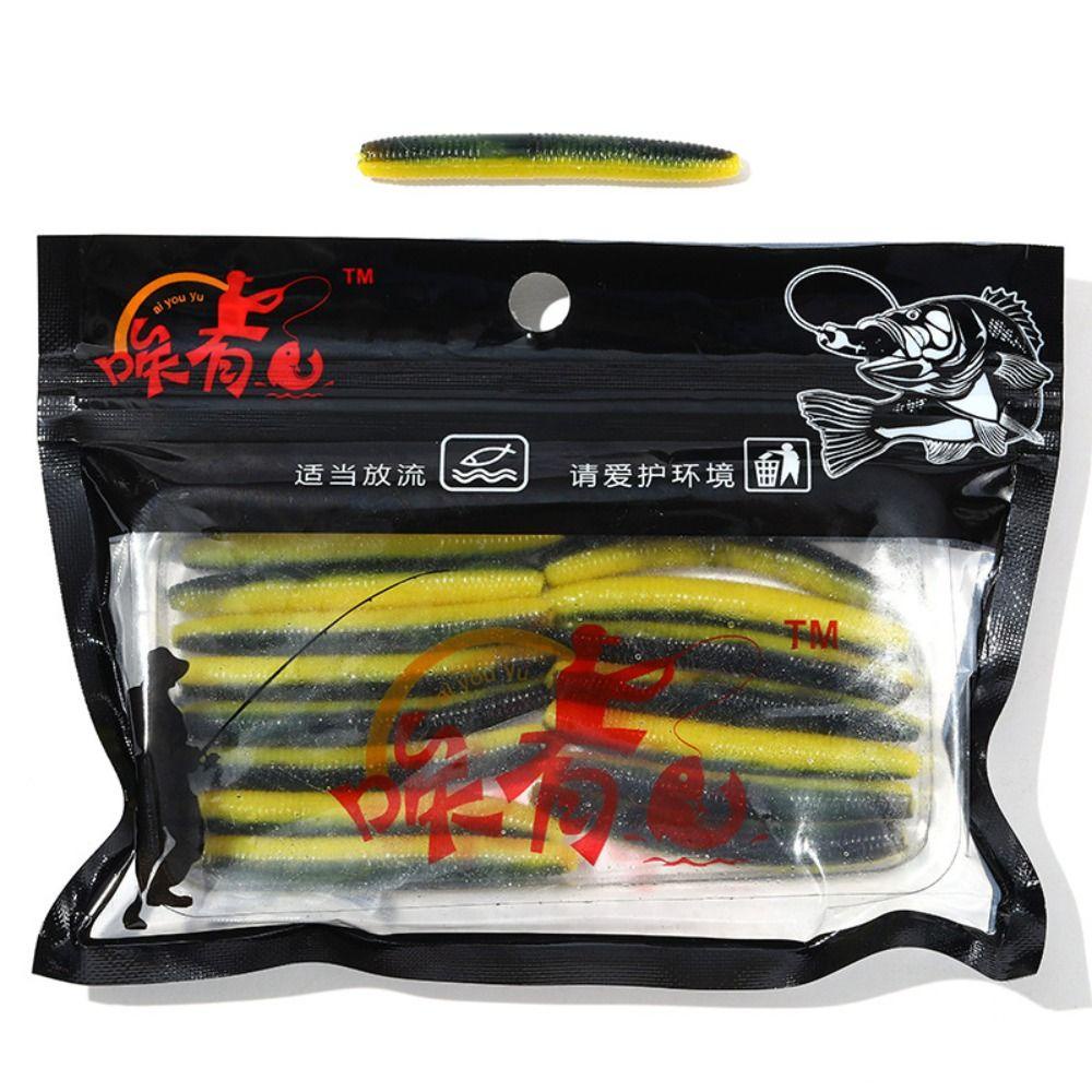 AUGUSTINA Agustina Cacing Lure Fishing Tackle 16pcs /Pack Umpan Plastik Buatan Memancing Soft Lures Tail Fishing Lure Umpan Buatan Amis Silikon Wobblers Ikan Gurame Umpan Pancing Swimbait