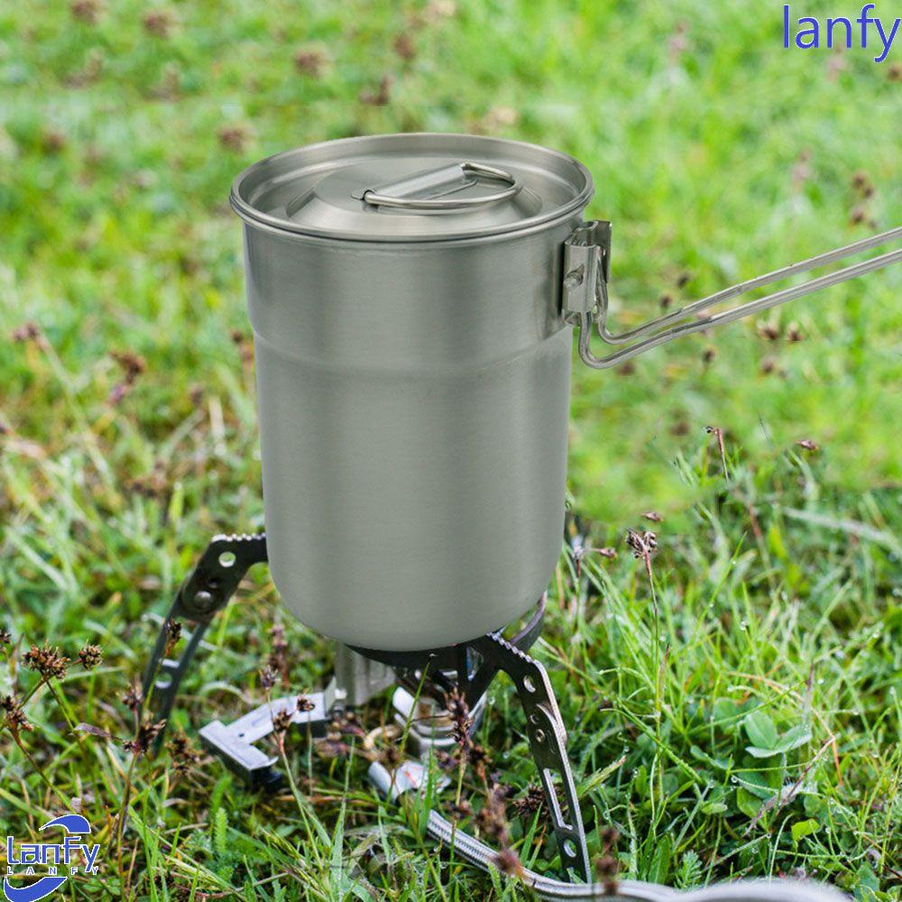 Lanfy Mug Air Hiking Anti Panas Alat Luar Ruangan Camping Mug Piknik Peralatan Masak Cangkir Kopi Peralatan Makan Masak Panci Cangkir Stainless Steel