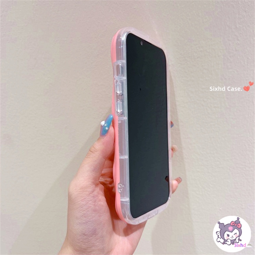 IPHONE Kompatibel Untuk Iphone14 13 12 11 Pro Max SE2020 X Xr Xs Max8 7 6 6s Plus Fashion Kartun Spons Bayi 3D Tepi Melengkung Gelombang Glossy Phone Case Soft Cover