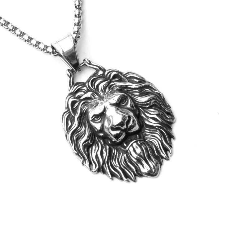 Kalung Pria Liontin Salib Tengkorak Kambing Singa Gurita, Kalung Alloy，kalung pria anime，kalung untuk pria